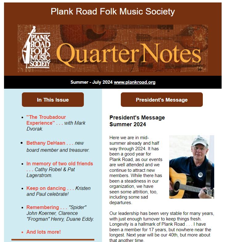 Image of first page of Quarternotes Summer 2024
